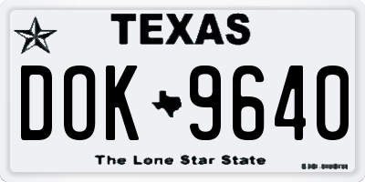 TX license plate DOK9640