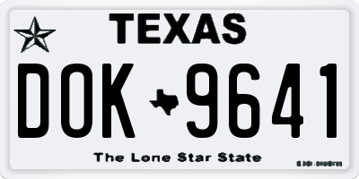 TX license plate DOK9641