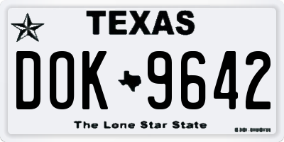 TX license plate DOK9642