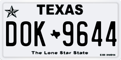 TX license plate DOK9644