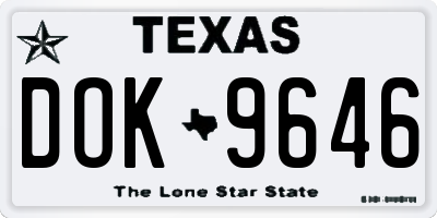 TX license plate DOK9646