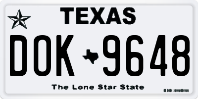 TX license plate DOK9648