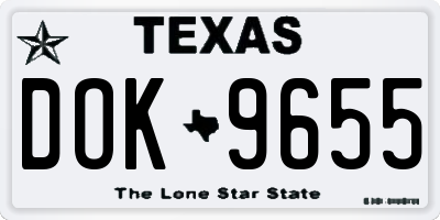 TX license plate DOK9655