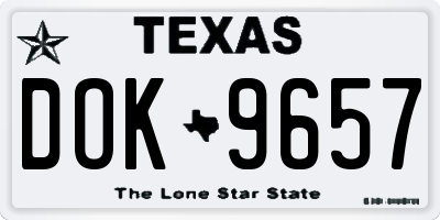 TX license plate DOK9657