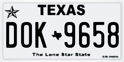 TX license plate DOK9658