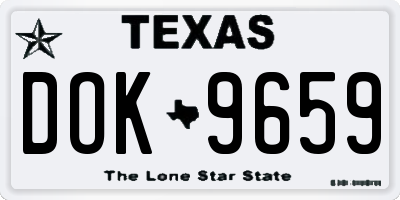 TX license plate DOK9659