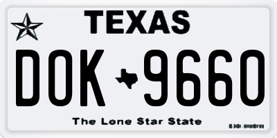 TX license plate DOK9660