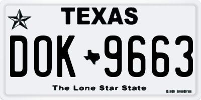 TX license plate DOK9663