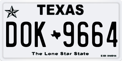 TX license plate DOK9664