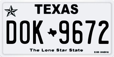 TX license plate DOK9672