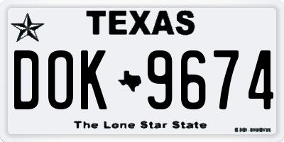TX license plate DOK9674