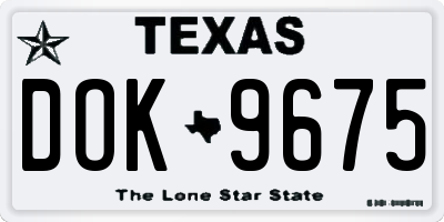 TX license plate DOK9675