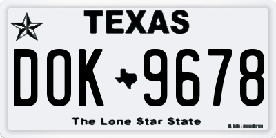 TX license plate DOK9678