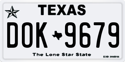 TX license plate DOK9679