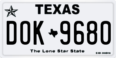 TX license plate DOK9680