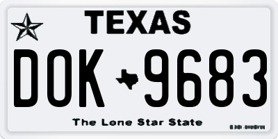 TX license plate DOK9683