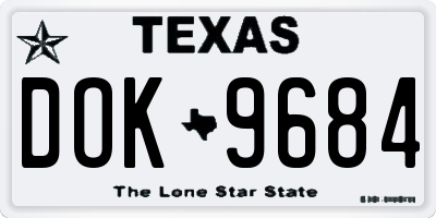 TX license plate DOK9684