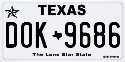 TX license plate DOK9686