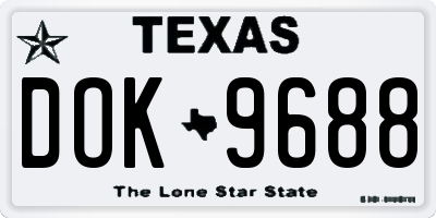 TX license plate DOK9688