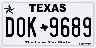 TX license plate DOK9689