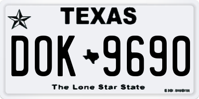 TX license plate DOK9690