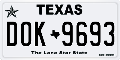TX license plate DOK9693