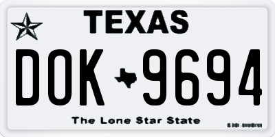 TX license plate DOK9694