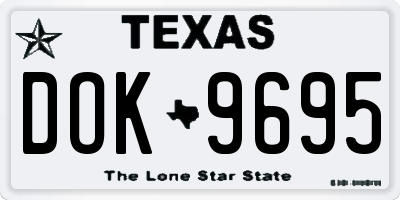 TX license plate DOK9695
