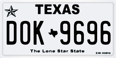 TX license plate DOK9696