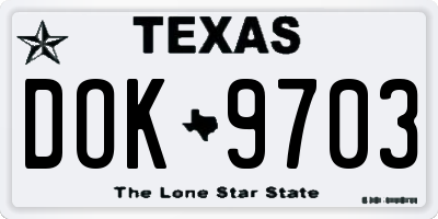 TX license plate DOK9703