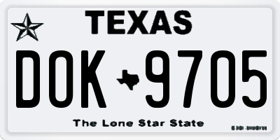 TX license plate DOK9705