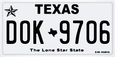 TX license plate DOK9706