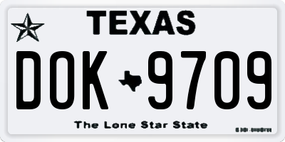TX license plate DOK9709