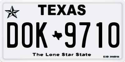 TX license plate DOK9710