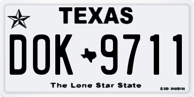 TX license plate DOK9711