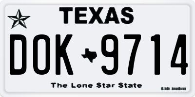 TX license plate DOK9714