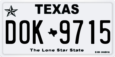 TX license plate DOK9715