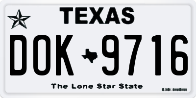 TX license plate DOK9716