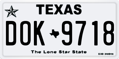 TX license plate DOK9718