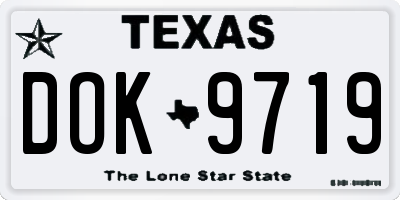TX license plate DOK9719