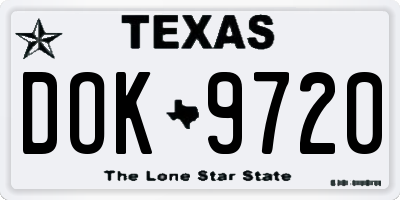 TX license plate DOK9720