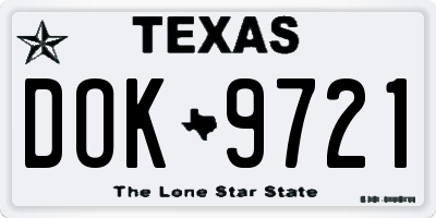 TX license plate DOK9721