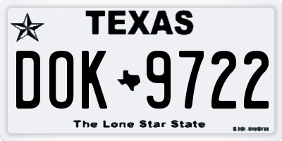 TX license plate DOK9722