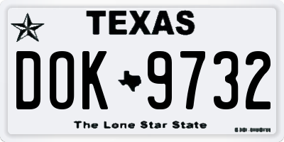 TX license plate DOK9732