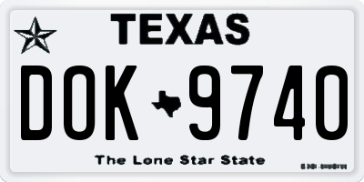 TX license plate DOK9740