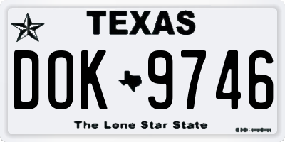 TX license plate DOK9746