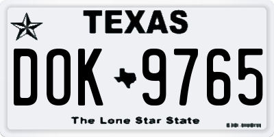 TX license plate DOK9765