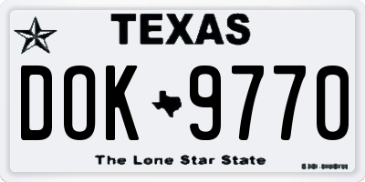 TX license plate DOK9770