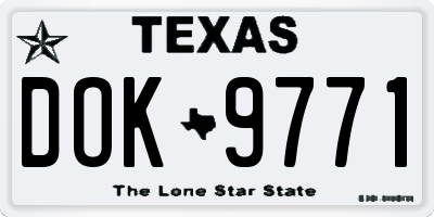 TX license plate DOK9771