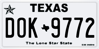TX license plate DOK9772